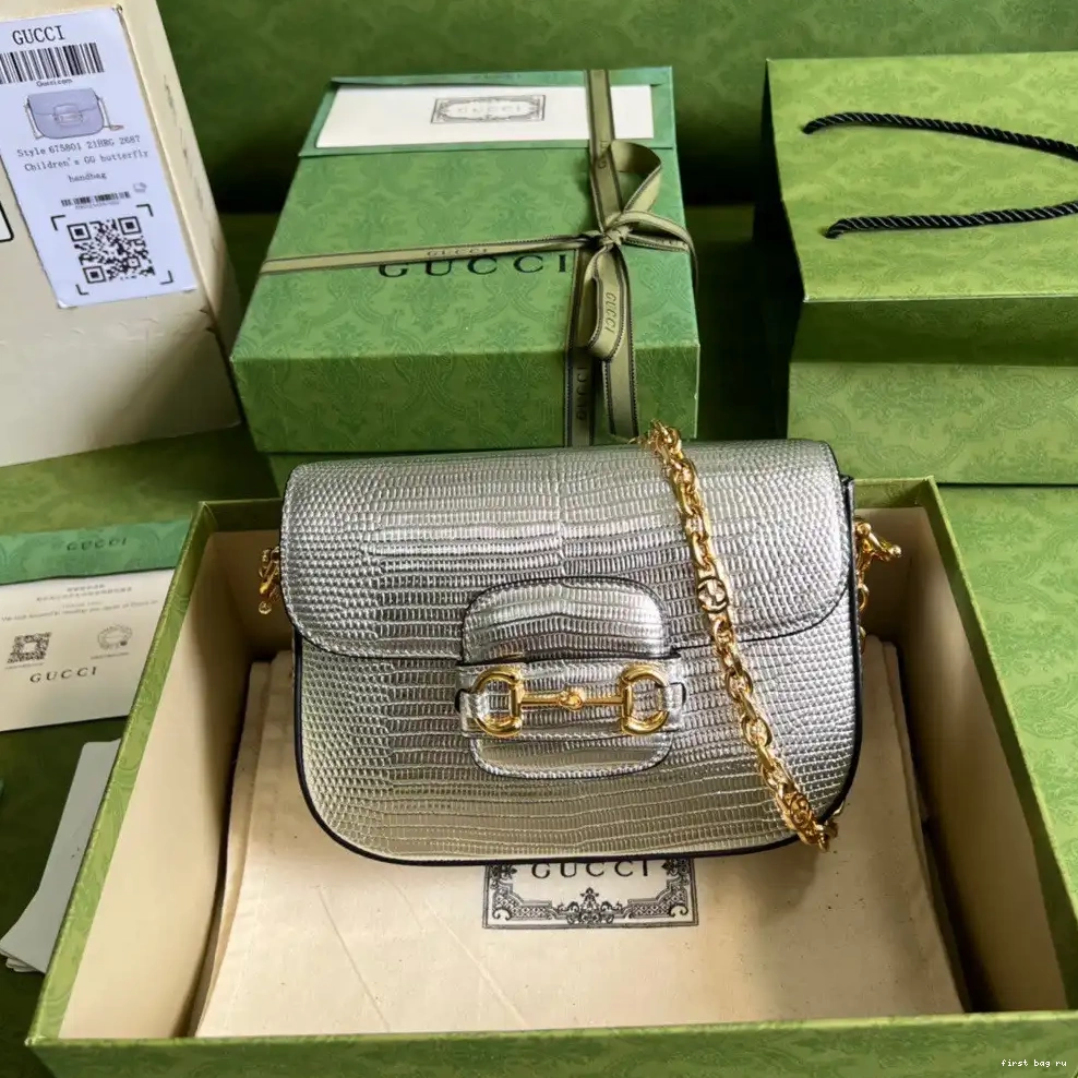 Firstbag ru Gucci Horsebit 1955 bag mini lizard 0527